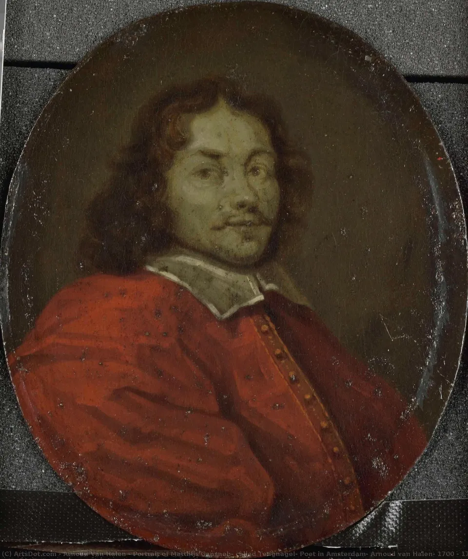Portrait Of Matthijs Gansneb, Called Tengnagel, Poet In Amsterdam, Arnoud Van Halen, 1700 - 1732 — Arnoud Van Halen