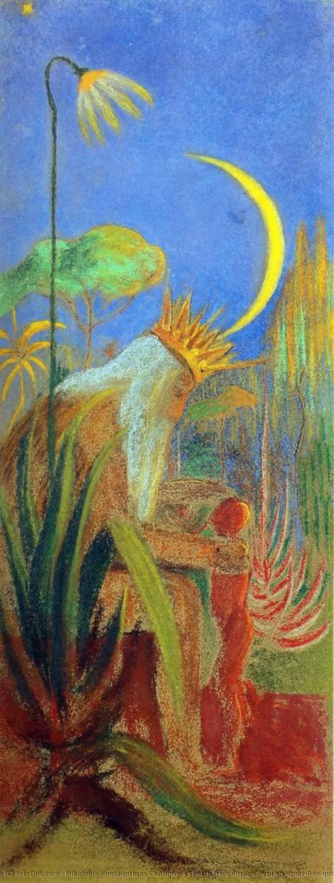 Sketch Ii For Vitrage Dyptich "rex" — Микалоюс Константас Чюрлёнис
