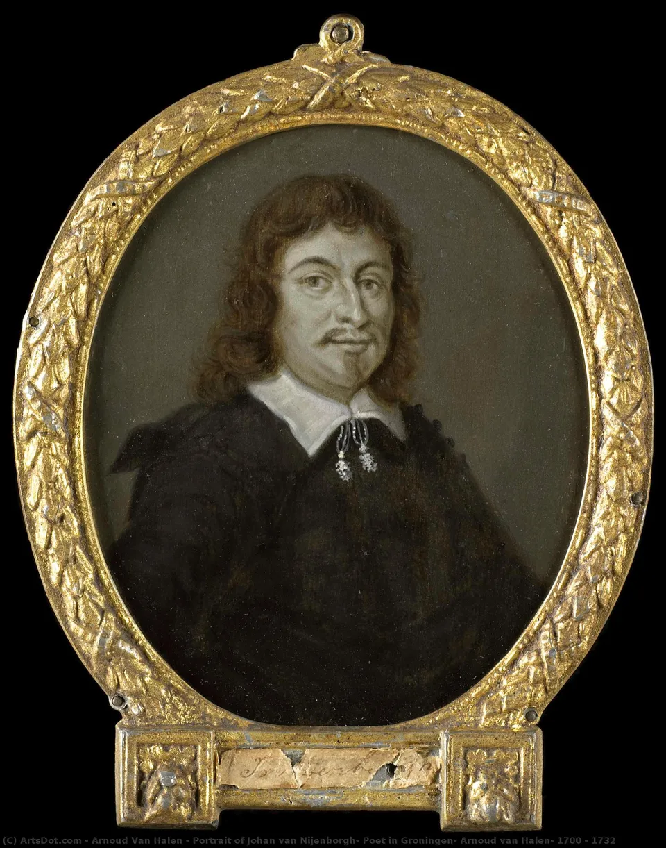 Portrait Of Johan Van Nijenborgh, Poet In Groningen, Arnoud Van Halen, 1700 - 1732 — Arnoud Van Halen