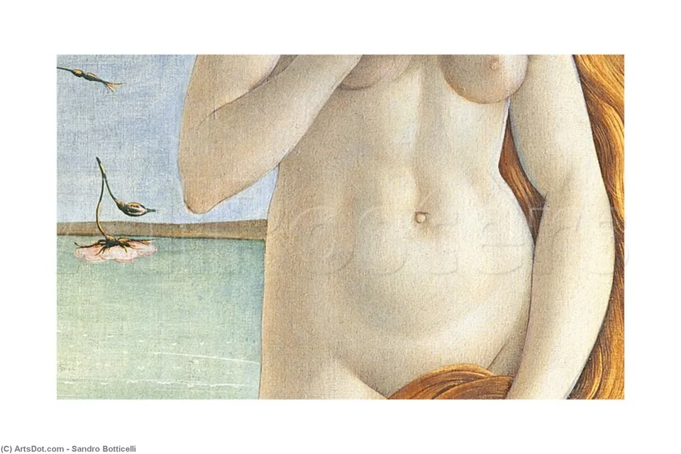 Birth Of Venus, Detail Of Venus's Torso — Боттичелли