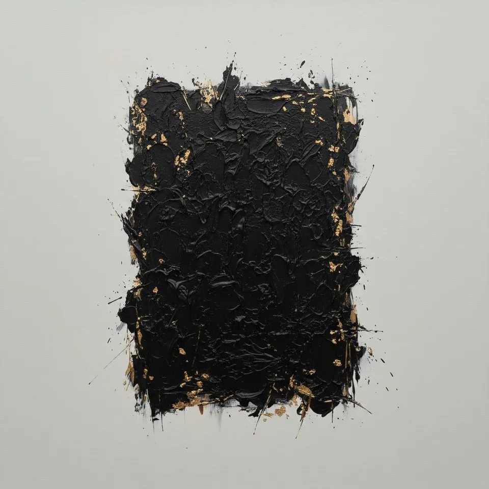 Obsidian Monolith With Gilded Veins In A State Of Eternal Fragmented Tension — David Moreau