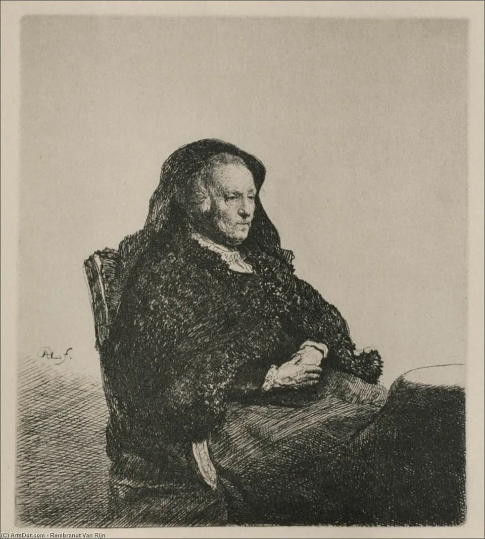 Rembrandt's Mother, Seated, Looking To The Right — Рембрандт Ван Рейн