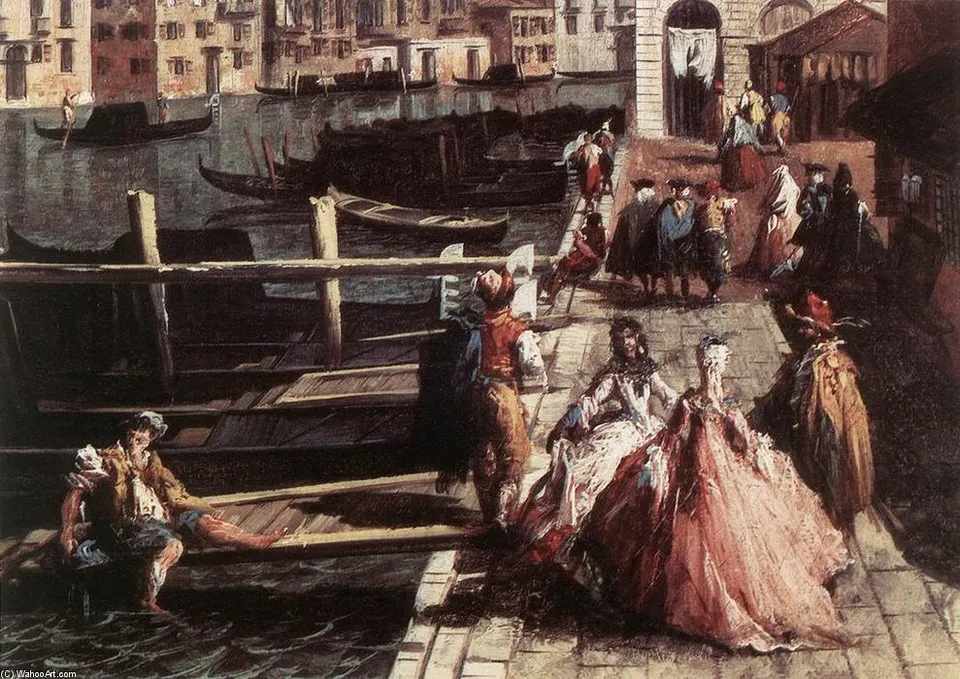 The Grand Canal At San Geremia (detail) — Michele Marieschi