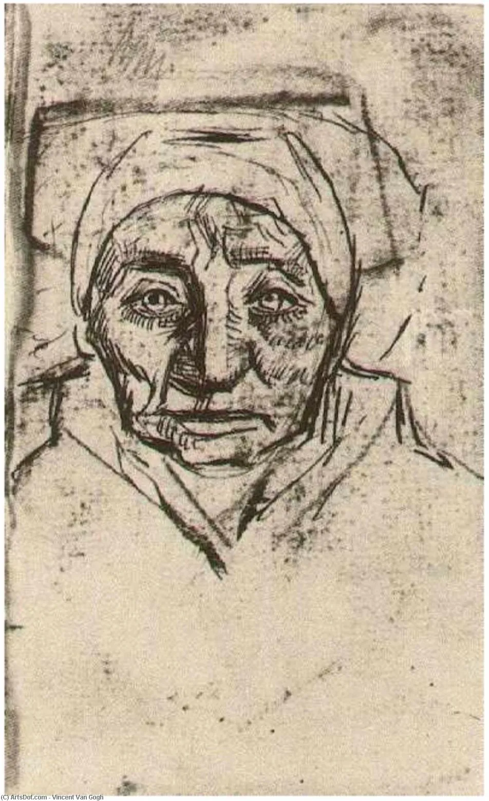 Peasant Woman, Head — Vincent Willem Van Gogh