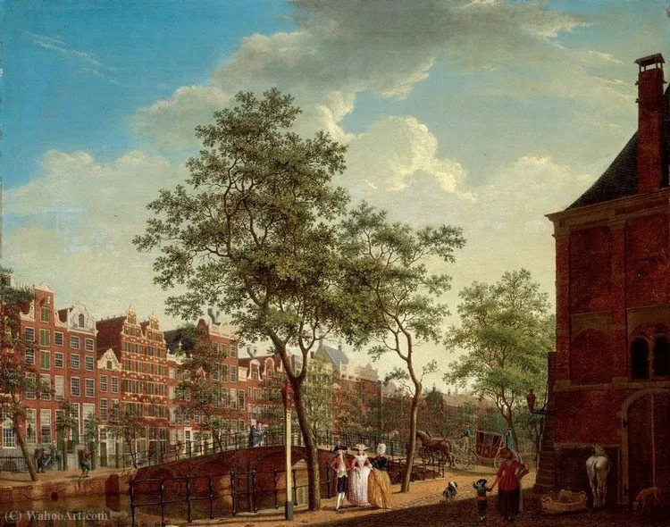 A View On The Keizersgracht From The Westermarkt, — Isaak Ouwater
