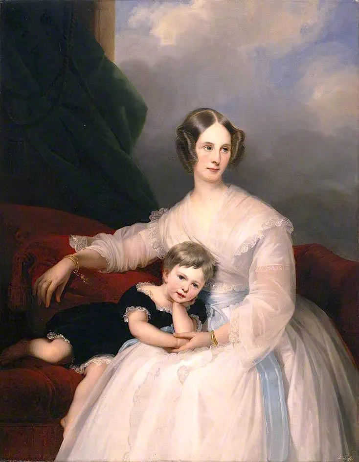 Mrs Hervey Francis De Montmorency And Her Daughter Frances — Claude Marie Paul Dubufe