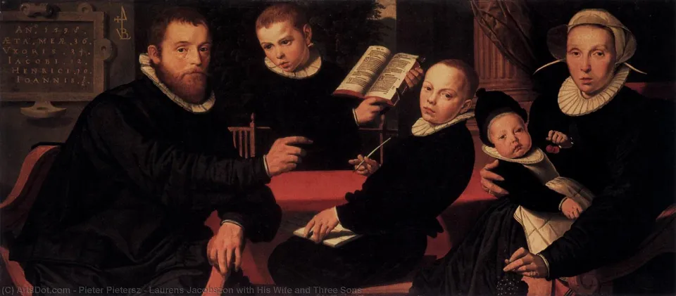 Laurens Jacobszon With His Wife And Three Sons — Pieter Pietersz
