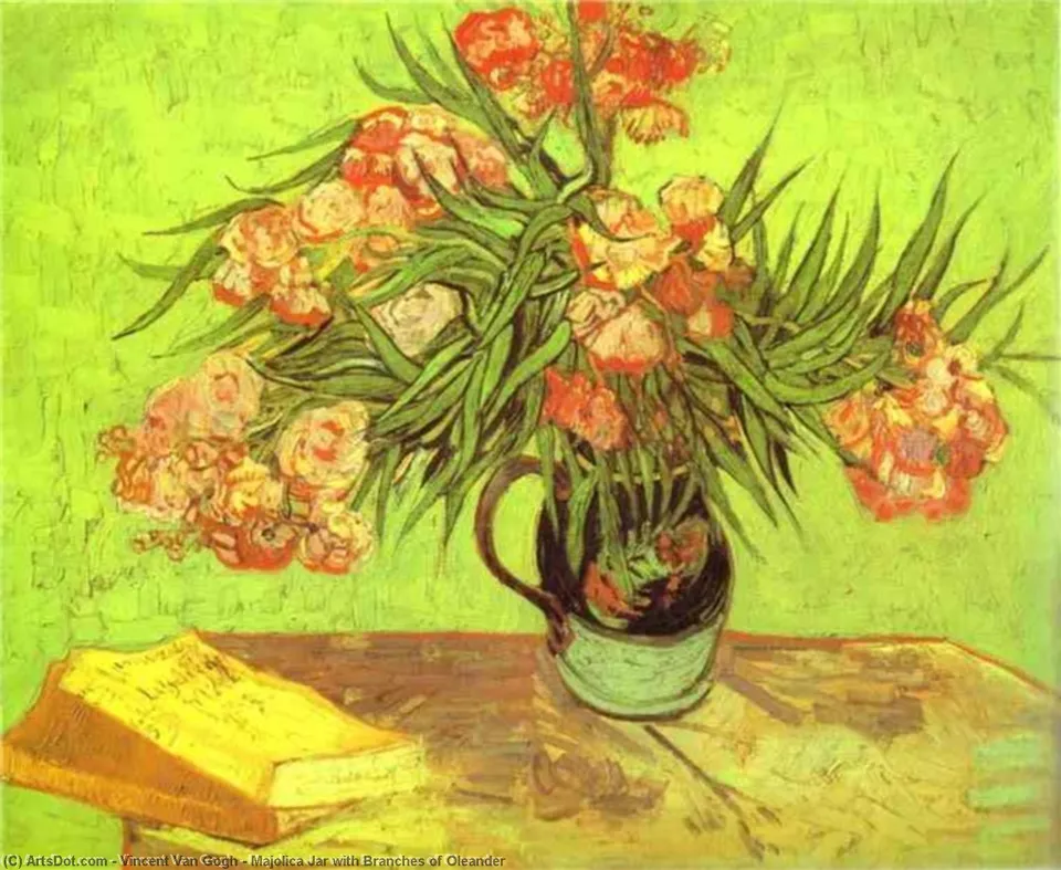 Майолиновая Ваза С Ветвями Олеандра — Vincent Willem Van Gogh