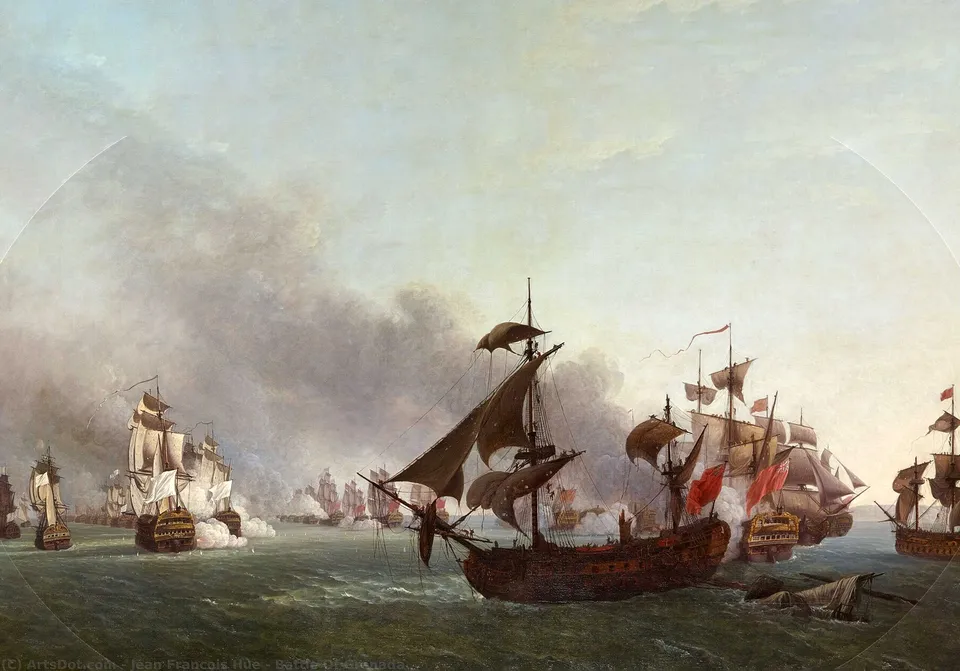 Naval Combat On The Island Of Grenada, July 6, 1779. — Jean Francois Hue