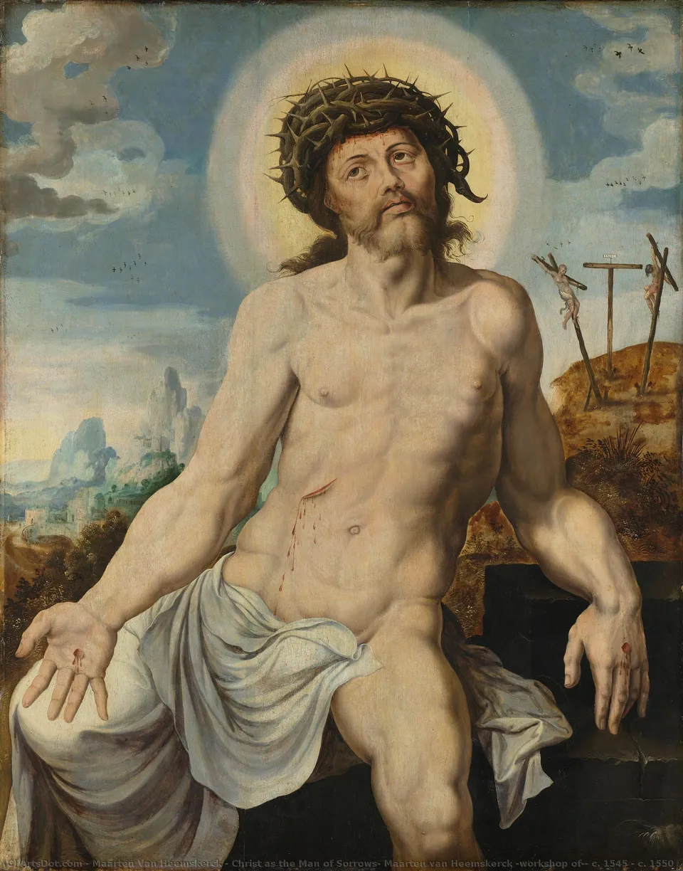 Christ As The Man Of Sorrows, Maarten Van Heemskerck (workshop Of), C. 1545 - C. 1550 — Мартен Ван Хемскерк