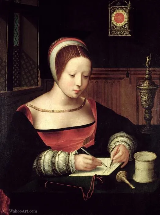Mary Magdalene Writing. — Master Of Female Half Lengths