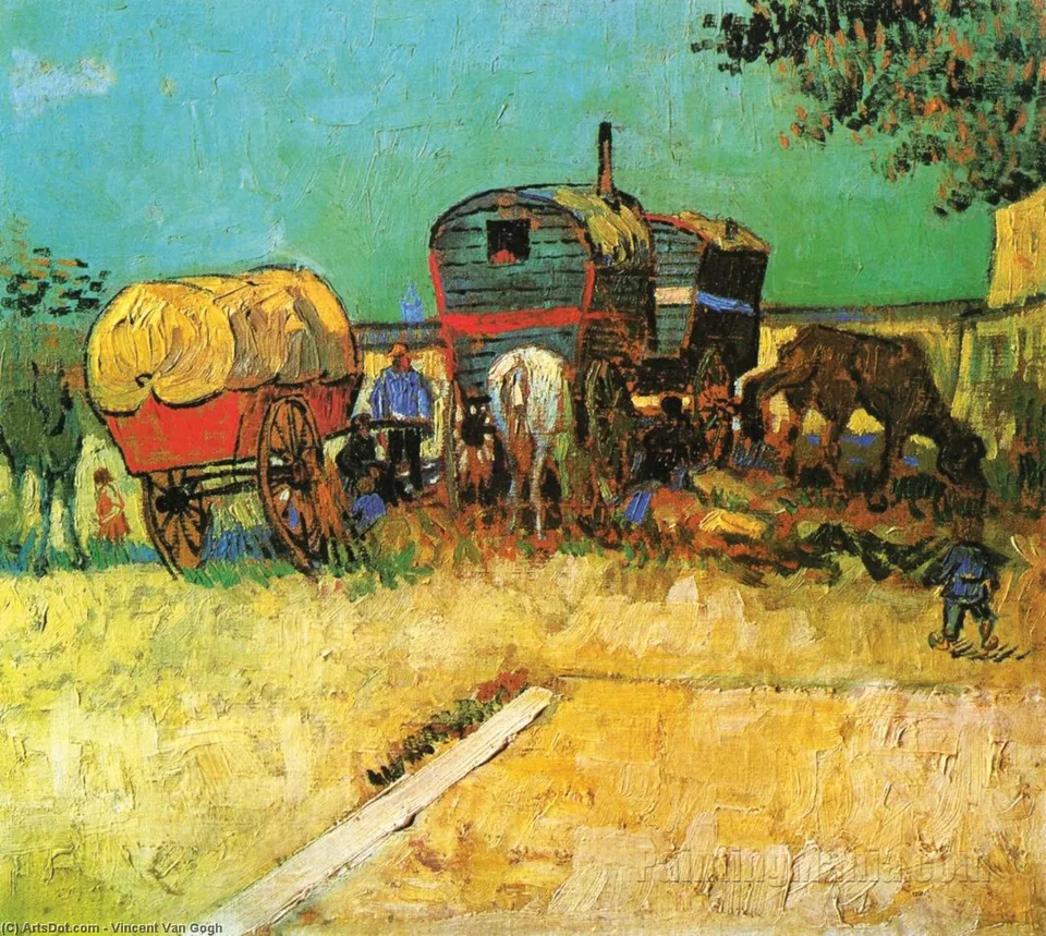 Encampment Of Gypsies With Caravans — Vincent Willem Van Gogh