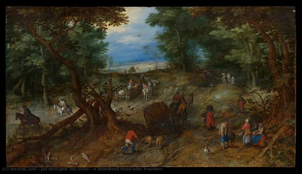 A Woodland Road With Travelers — Ян Брейгель Старший