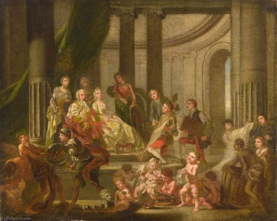 The Muses Paying Homage To Frederick, Prince Of Wales And Princess Augusta (the Artists Presenting A Plan For An Academy To Frederick, Prince Of Wales And Princess Augusta) — Франсис Хайман