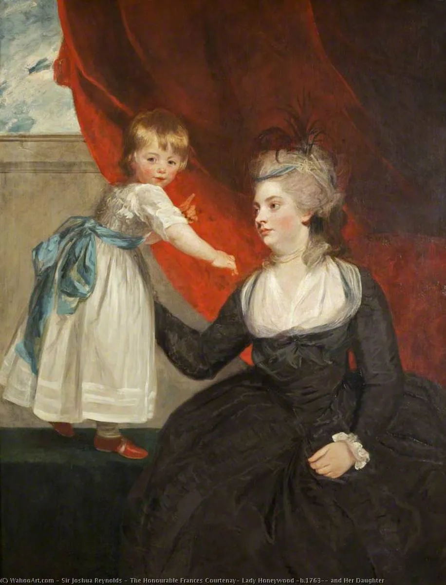 The Honourable Frances Courtenay, Lady Honeywood (b.1763), And Her Daughter — Рейнольдс