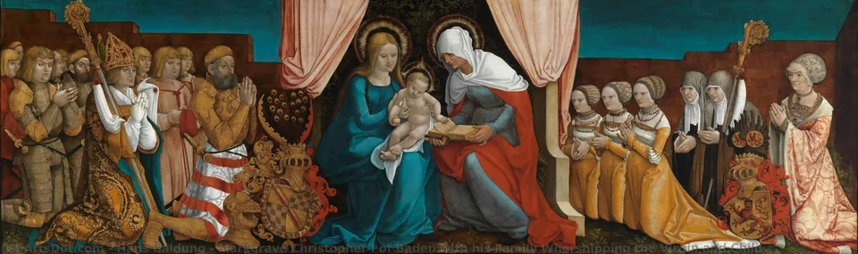 Markgrave Christopher I Of Baden With His Family Whorshipping The Virgin And Child — Ханс Балдунг Гриен