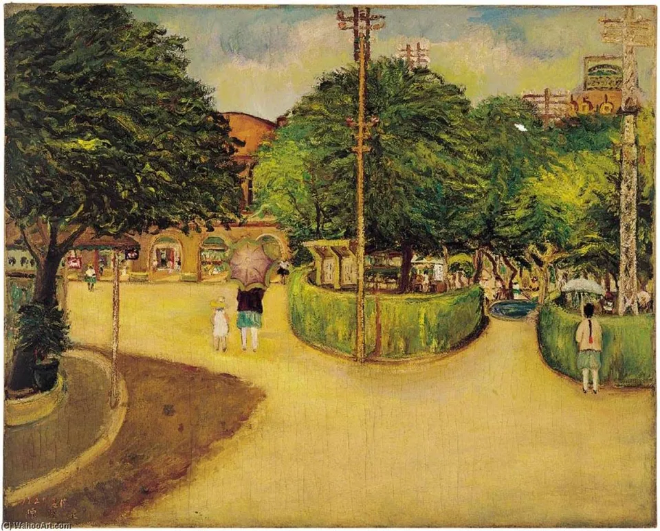English Street Of Summer Chen Cheng Po 1927 Canvas Oil Painting 79×98cm Collection Of Taipei Museum Of Fine Arts 中文 夏日街景 陳澄波 1927 畫布‧油彩 79×98cm 台北市立美術館典藏。 — Chen Cheng Po