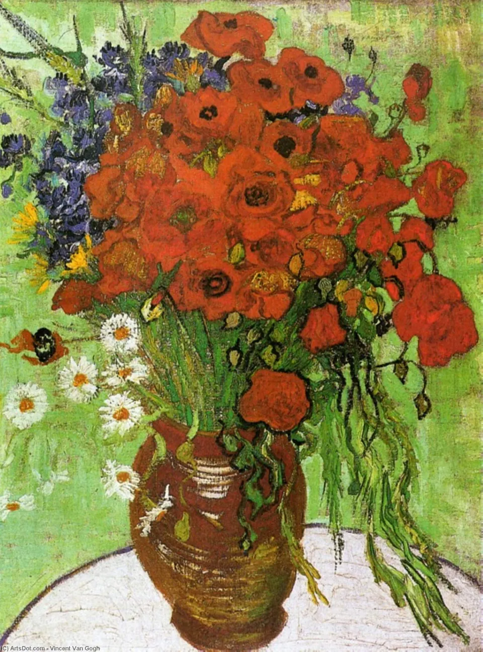 Красные Поповики И Розы — Vincent Willem Van Gogh