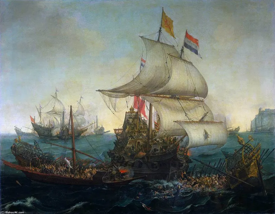 Dutch Ships Ramming Spanish Galleys Off The Flemish Coast In October — Hendrick Cornelisz. Vroom