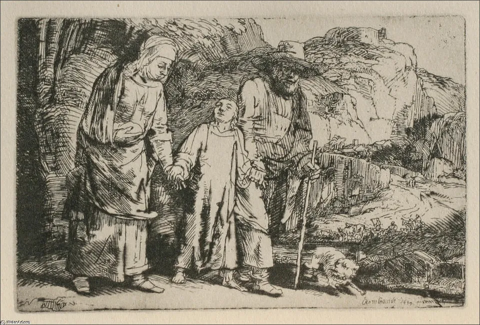 The Flight Into Egypt, The Holy Family Crossing The Rill — Рембрандт Ван Рейн