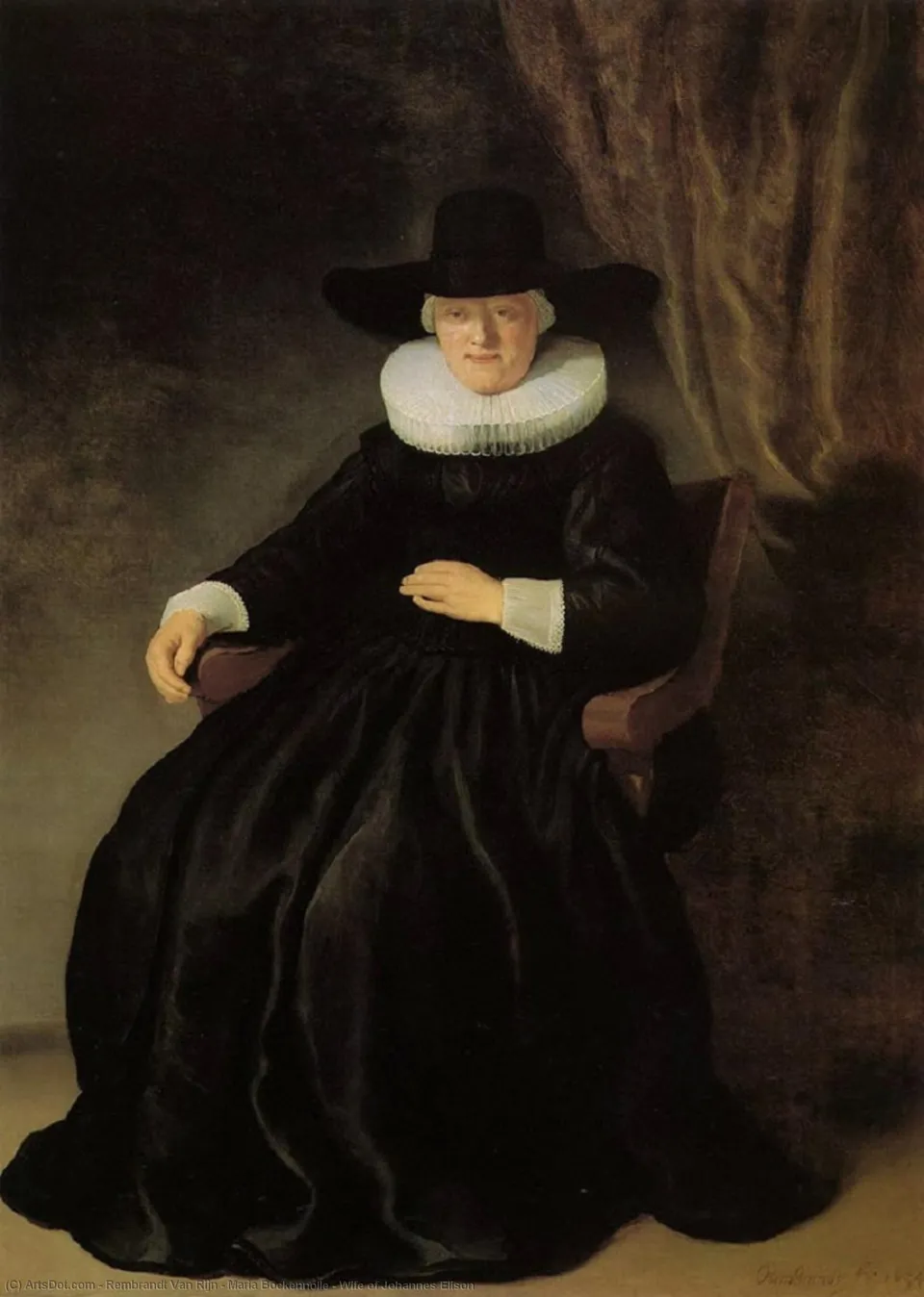 Maria Bockennolle , Wife Of Johannes Elison — Рембрандт Ван Рейн