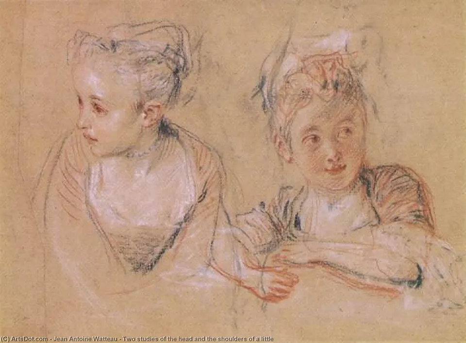 Two Studies Of The Head And The Shoulders Of A Little — Ватто