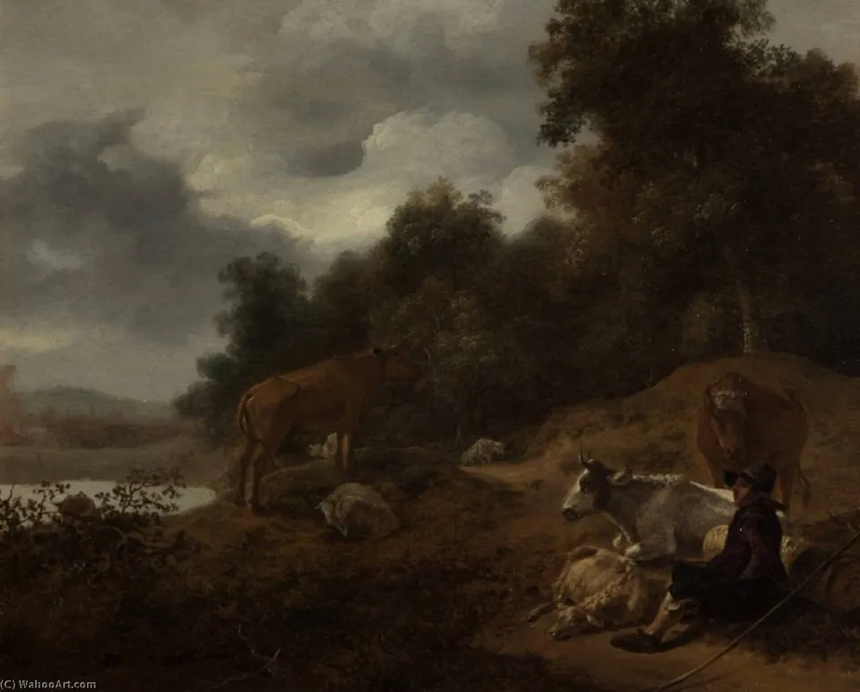 Landscape With Herdsman And Cattle — Николаас Питерсзоон Берхем