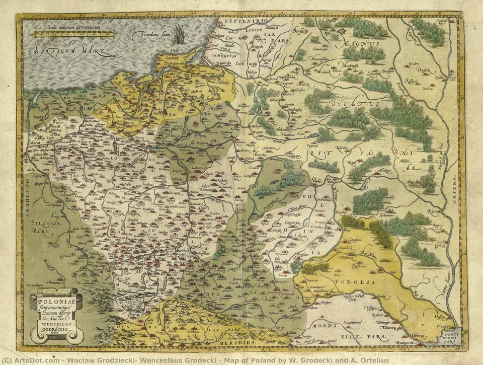 Map Of Poland By W. Grodecki And A. Ortelius — Wacław Grodziecki, Wenceslaus Grodecki