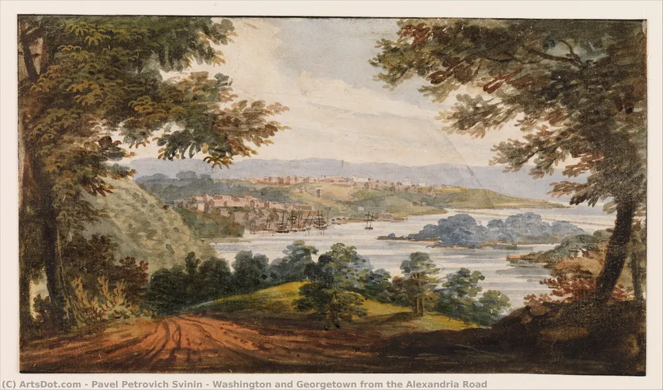Washington And Georgetown From The Alexandria Road — Павел Петрович Свинин