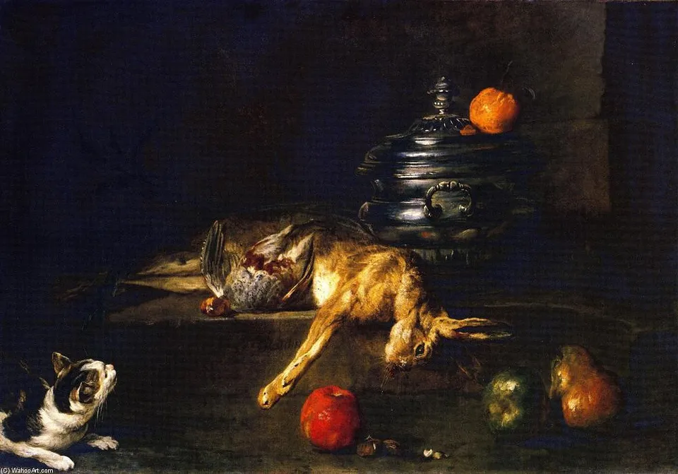 A Soup Tureen With A Cat Stalking A Partridge And Hare — Шарден