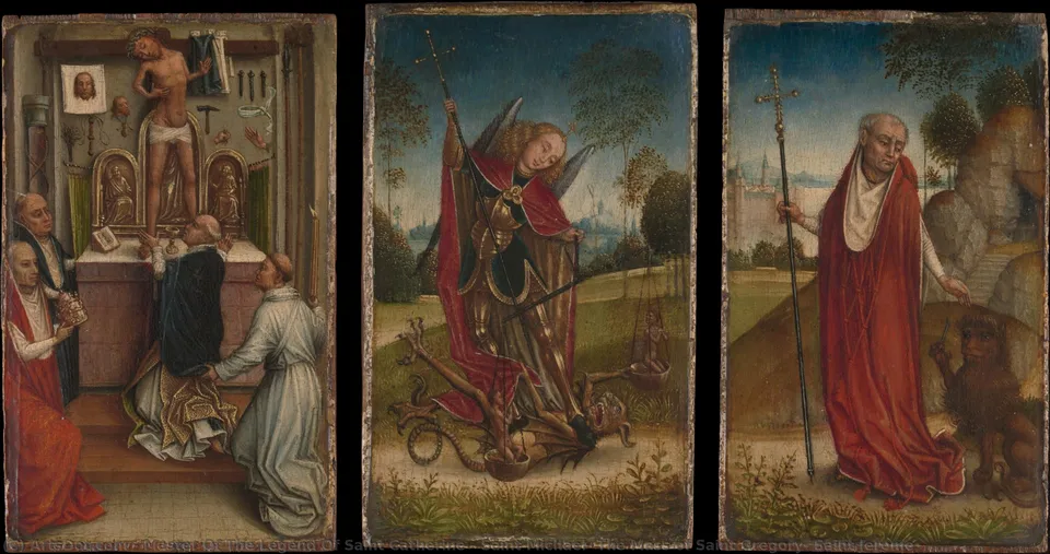 Saint Michael; The Mass Of Saint Gregory; Saint Jerome — Master Of The Legend Of Saint Catherine