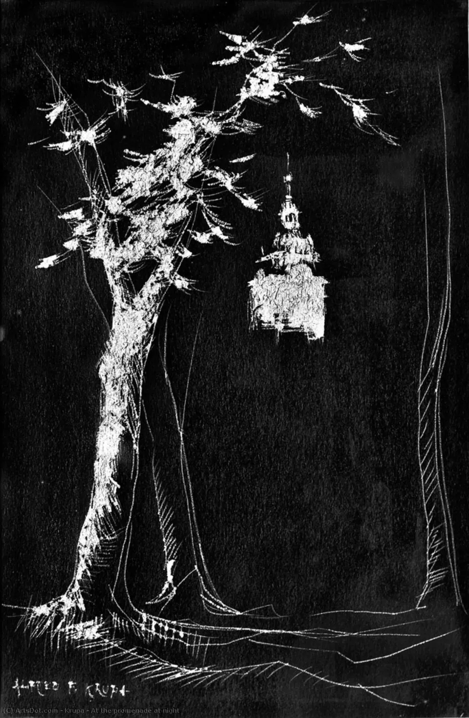 At The Promenade At Night — Альфред Фредди Крупа