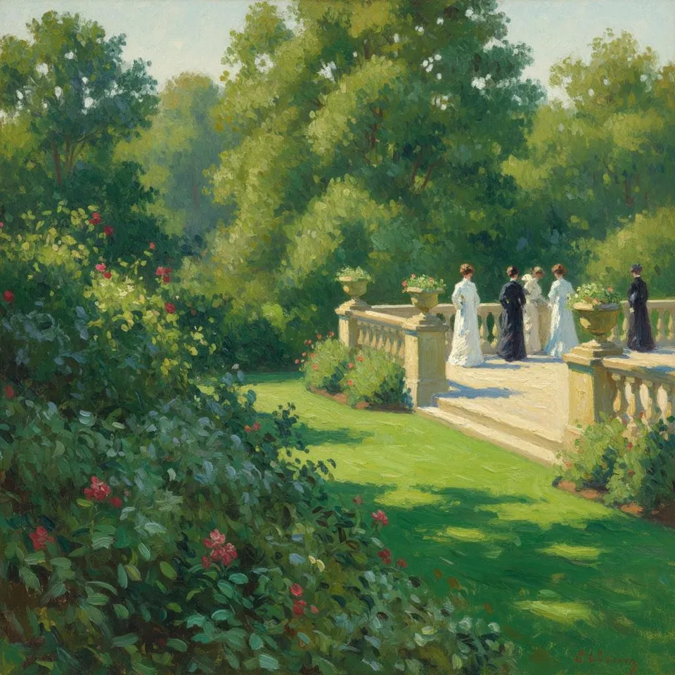Luminous Reverie: The Sun-drenched Garden Enclave — Marc Duvallier