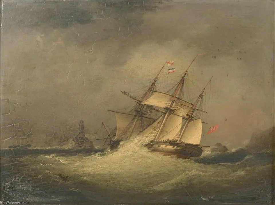 A Frigate Off A Rocky Coast — Nicholas Matthew Condy