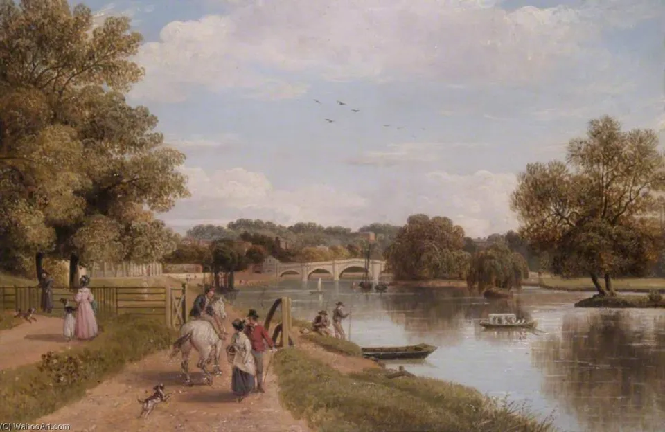 Richmond Bridge From The Towing Path, Surrey — Thomas Christopher Hofland