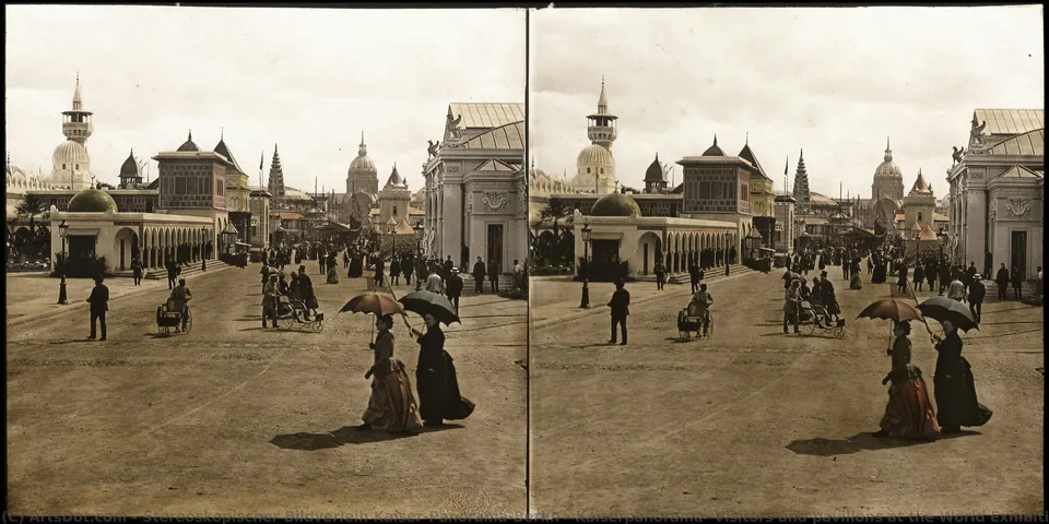 Kaiserpanorama: Visitors And Pavilions At The World Exhibition Paris, 1889 — Stereoskopischer Bildverleih Kaiser-panorama-berlin