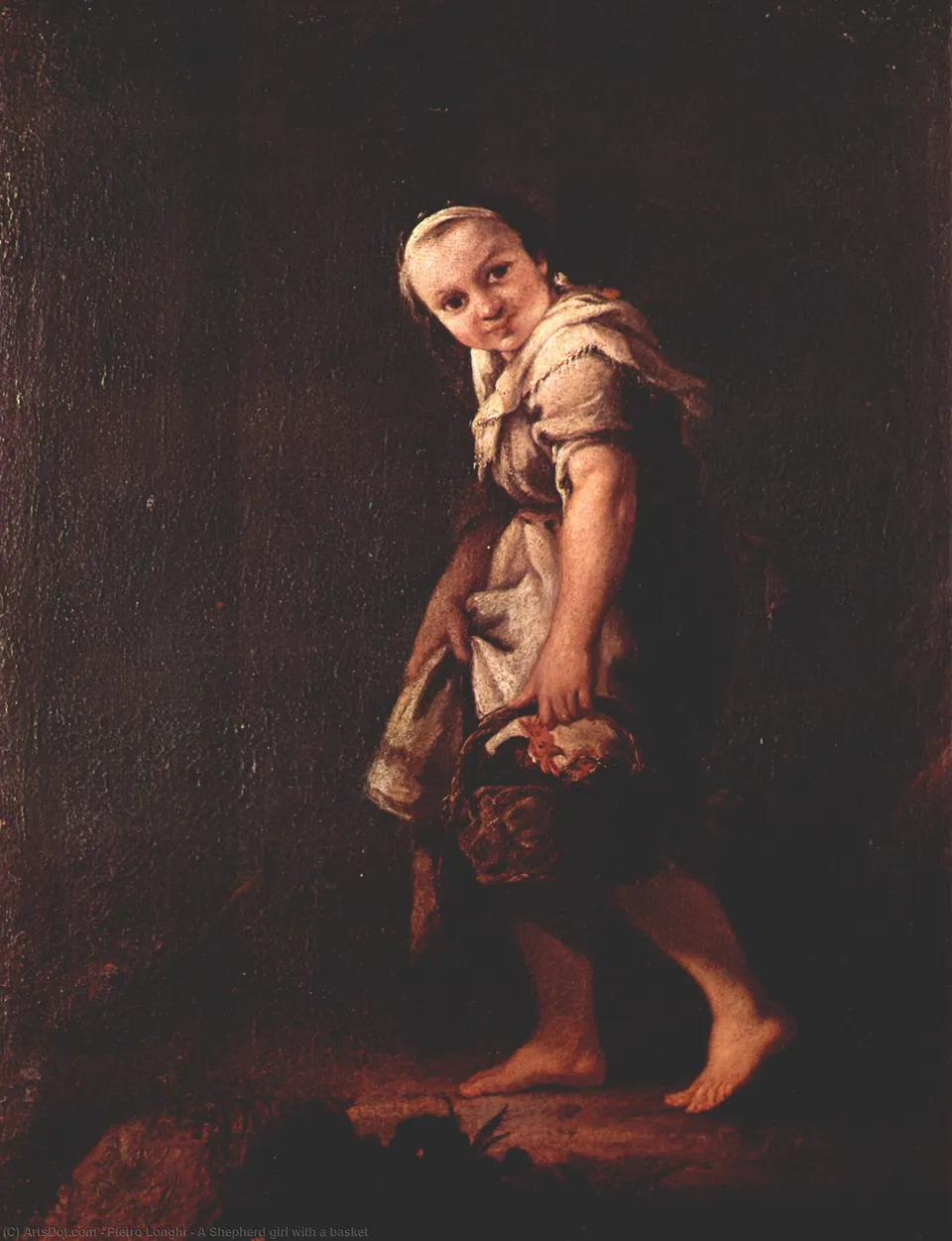 A Shepherd Girl With A Basket — Пьетро Лонги