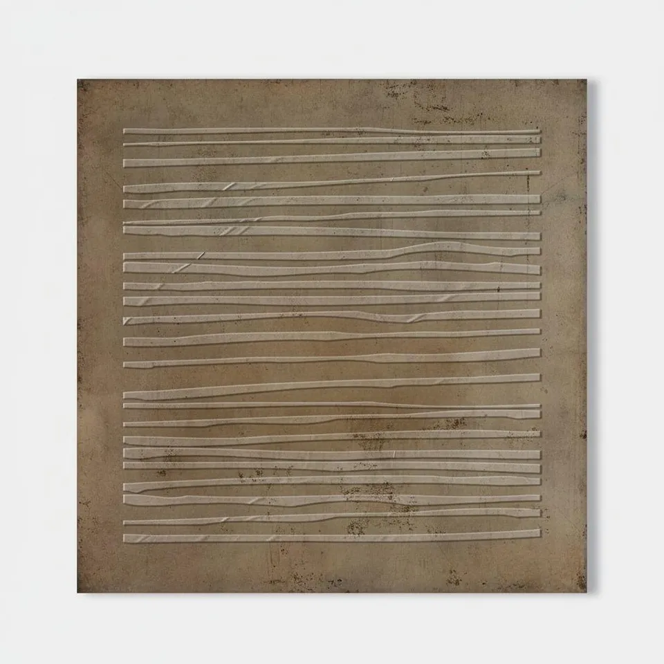 Monolithic Echoes Of Ochre: A Meditative Study In Weathered Earth And Linear Grace — David Moreau