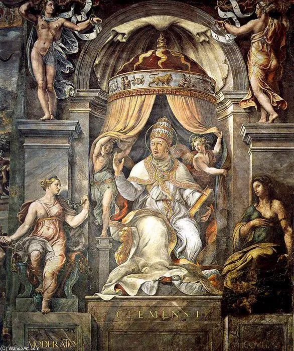 Portrait Of Clement I With The Features Of Leo X — Giovan Francesco Penni