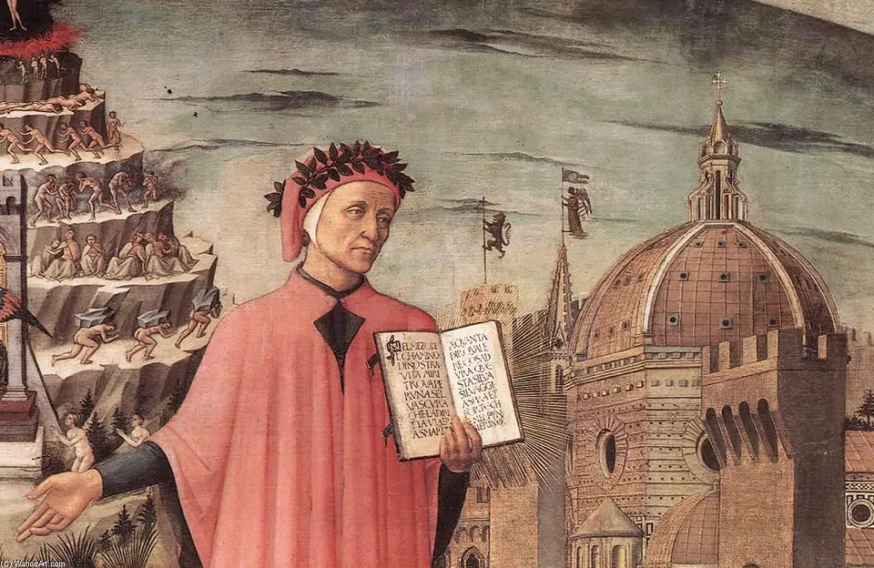 Dante Illuminating Florence With His Poem (detail) — Доменико Ди Микелино