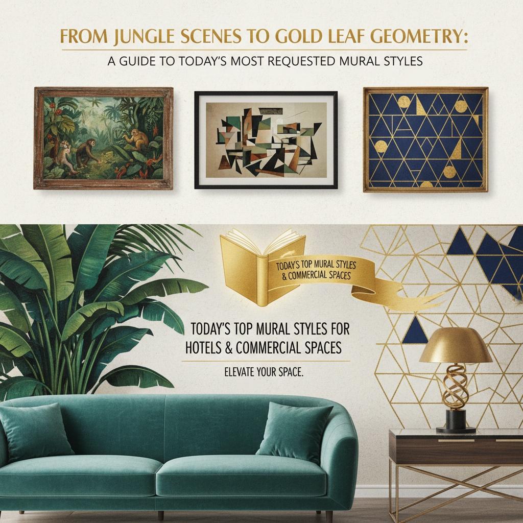 From Jungle Scenes to Gold Leaf Geometry: A Guide to Today's Most Requested Mural Styles