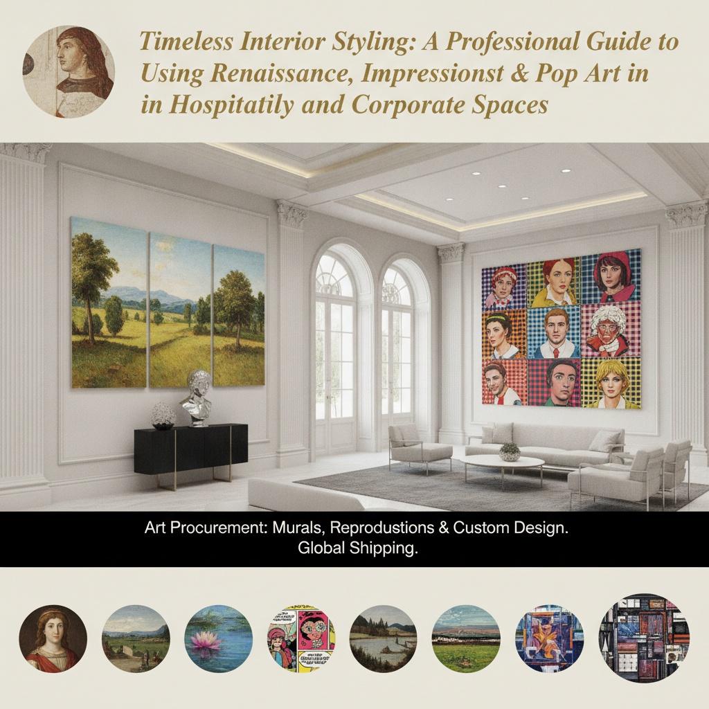 Timeless Interior Styling: A Professional Guide to Using Renaissance, Impressionist & Pop Art in Hospitality and Corporate Spaces