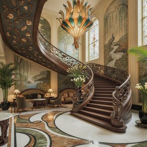 Art Nouveau Guide: Integrating Elegant Curves and Organic Design into Luxury Hotel Interiors