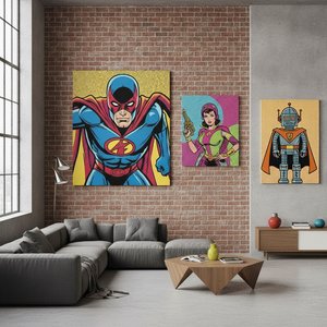 Iconic Heroes: Bold Pop Art Masterpieces That Command the Room and Define Your Space