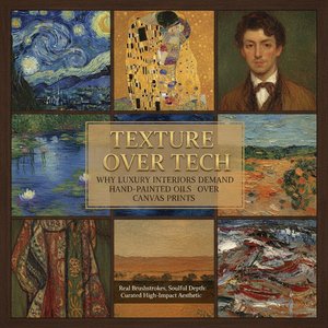 Texture Over Tech: Why Luxury Interiors Demand Hand-Painted Oils Over Canvas Prints