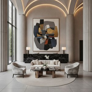 The Curated Canvas: Integrating Contemporary Abstract Art into Luxury Hotel Interiors