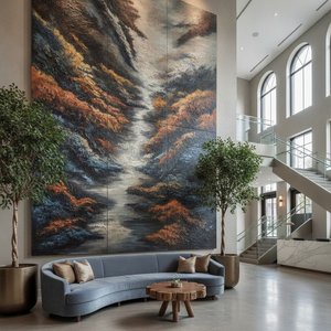 Sculptural Depth: A Professional Guide to Integrating Textured Oil Paintings into Large-Scale Hospitality Interiors