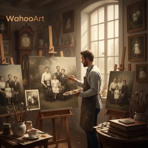Capture Eternal Memories: Bespoke Oil Family Portraits with Free Up to 3 Faces at ArtsDot