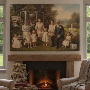 From Scattered Photos to a Timeless Family Legacy: The Art of Custom Photo-Merge Oil Paintings