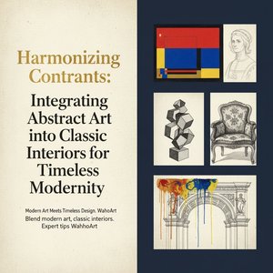 Harmonizing Contrasts: Integrating Abstract Art into Classic Interiors for Timeless Modernity